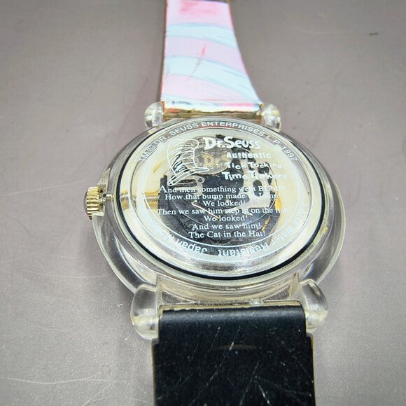 Dr. Seuss Cat in the Hat Wrist Watch Tick Tocking Time Ticker 1997 Needs Battery - Picture 4 of 10